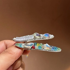Pince à Cheveux Coréenne Luxe Strass Vert Bleu Alliage Cristal Künstliche Perle Barrette Latérale Élégante Accessoires de Cheveux Femme