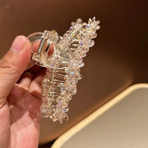 Pince à cheveux élégante en cristal avec perles AB, accessoire de luxe pour femmes