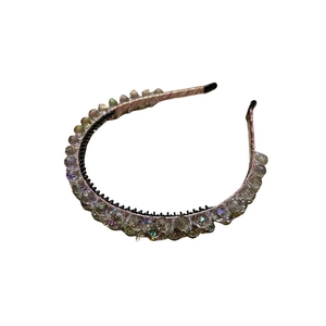 Exquisite double-layered crystal headband with rose gold base and sparkling rhinestones