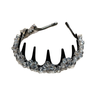 Serre-tête élégant en cristal de style coréen avec dents pour un accessoire de luxe chic