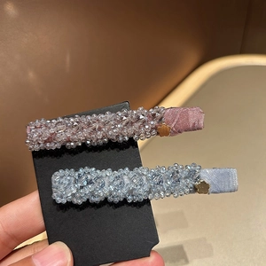 Pince À Cheveux Élégante Style Coréen Avec Perles En Cristal Et Fleur Dorée Épingle À Cheveux En Satin Pour Femmes