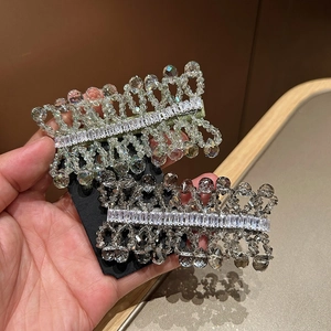 Elegant handcrafted crystal fringe hair clip with zircon inlay for premium hair styling