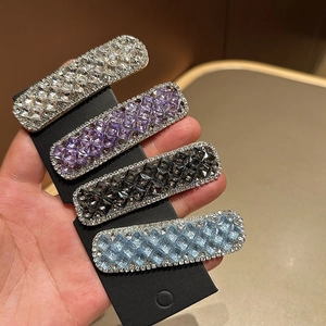Elegante Geometrische Rechteckige Strass Haarspange Licht Luxus Legierung BB Clip Damen Mode Haar Styling Schmuck Zubehör