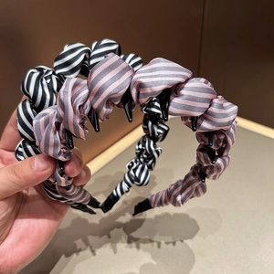 Cerchietto a Righe Stile Coreano Con Volant Cloud Bubble Per Donna Cerchietto Antiscivolo In Tessuto Con Denti Per Lavaggio Del Viso