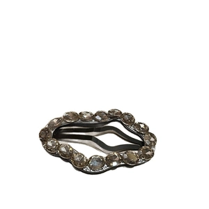 Sparkling rhinestone wavy cloud hair clip with vintage black metal base for women