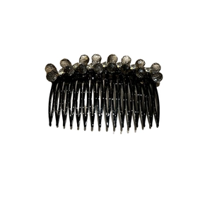 Elegant crystal beaded hair comb hairpins for women in stylish black and grey design