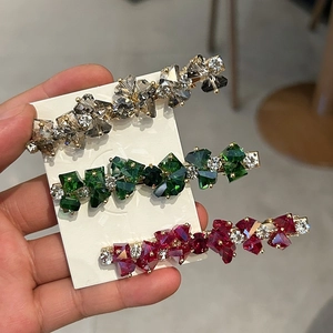 Vintage Kristall Strass Haarklammer Eleganter Geometrischer Blumen Entenschnabel Clip Luxus Haarschmuck Für Damen Alltag Party