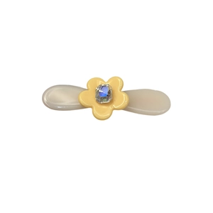Barrette fleur en acétate avec gemme irisée pour la coiffure des filles et des femmes