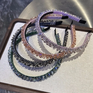 Luxury Artificial Crystal Beaded Headband For Women Sweet Elegant Handmade Rhinestone Hair Band Anti-Slip Daily Headpiece