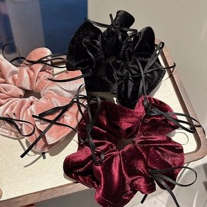 Eleganter Samt Schleife Haargummi Großer Haaring Koreanischer Stil Handgefertigte Schleifen Haarseil Für Damen Haarschmuck