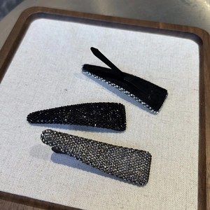 Starry sky rhinestone hair clip set in black and grey for elegant women hairstyles