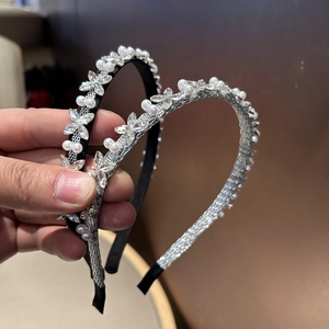 Strass Künstliche Perle Blume Haarband Für Damen Elegant Weizenähre Krone Stirnband Hoch Schädel Top Luxus Haarreif Accessoires