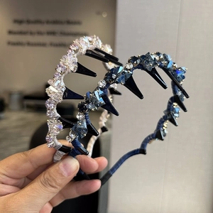 Serre-tête en Cristal Artificiel de Luxe Style Coréen Élégant Antidérapant avec Dents Accessoires de Cheveux pour Femmes Quotidien Fête