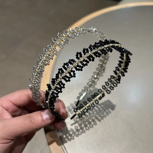 Serre-Tête Élégant Perlé en Cristal Strass Künstliche Perle d'imitation Style Coréen Accessoire Cheveux en Alliage Femme Fête Quotidien