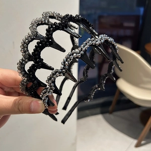 Koreanischer Stil Strass Welle Haarreif Für Damen Luxus Rutschfest Mit Zähnen Haarband Funkelnde Strass Haarschmuck Für Den Alltag