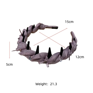 Detailed size chart for the mesh twist headband showing dimensions 15cm x 12cm