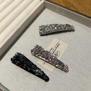 Luxury Sparkling Rhinestone BB Hair Clip For Women Geometric Artificial Crystal Side Clip Elegant Spring Hair Accessories
