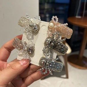Französische Elegante Legierung Strass Schleife Haarspange Mit Künstliche Perlenimitat Künstliche Perlen Quaste Süßer Seitenclip Für Damen Haarschmuck