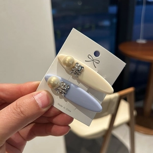Vintage Bear Artificial Pearl Rhinestone Hair Clips For Women Elegant Resin Geometric Duckbill Clips Cute Hair Pins Daily Styling