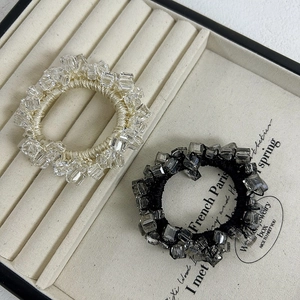 Elastico per Capelli in Stile Coreano con Perle Quadrate in Cristallo Artificiale Anello per Capelli Geometrico Accessori Moda Donna