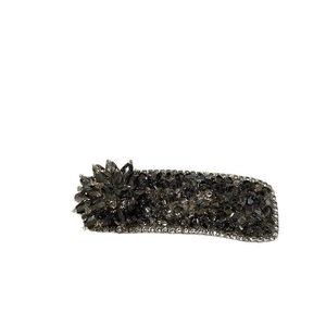 Sparkling crystal flower hair clip with rhinestones and silver metal base for women