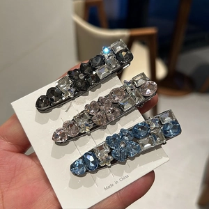Korean Style Luxury Full Rhinestone Duckbill Hair Clip Alloy Geometric Hairpin Elegant Hair Accessories For Women Daily Party