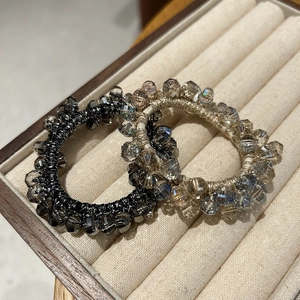 Korean Style Gradient Artificial Crystal Bead Hair Tie Elegant Elastic Hair Band For Women Fashion Hair Accessories