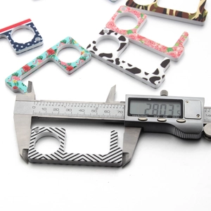 Detail showing the length measurement of 2.8 inches for the acrylic contactless door opener