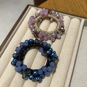 Eleganti Elastici per Capelli in Perline di Cristallo Intrecciati Fasce per Capelli con Künstliche Perle Accessori per Capelli Donna