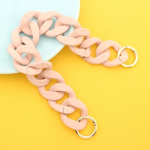 Matte nude pink chunky chain strap with gold spring rings for DIY bags and phone cases