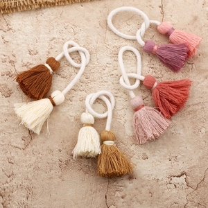 Handmade cotton fringe tassels in four color sets for bags and DIY accessories