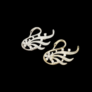 Luxury Zirconia Swan Brooch For Women Gold Silver Plated Copper Elegant Animal Shape Corsage Pin Jewelry Accessories Gift