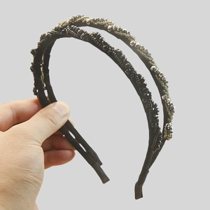 Korean Style Rhinestone Beaded Headband Fashion Crystal Wrapped Hairband For Women Daily Party Elegant Hair Accessories
