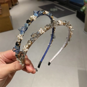 Luxus Kristall Künstliche Perle Strass Haarreif Für Damen Mode Süß Geometrisch Quadrat Stirnband Hochzeit Party Haarschmuck