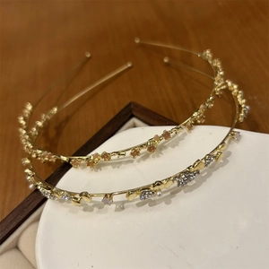 Süßes Legierung Emaille Blume Strass Haarband Mit Imitationsperle Herzmuster Dünnes Stirnband Für Damen Hochzeit Party Haarschmuck