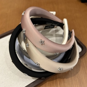 Cerchietto Imbottito in Raso Per Donna Elegante Fascia Per Capelli Con Stella Di Strass Accessori Per Capelli Fatti A Mano