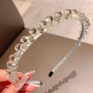 Funkelndes Kristall-Stirnband mit facettierten Perlen für elegante Damenhaarschmuck-Party
