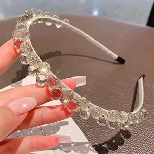 Eleganter Kristall-Haarreif mit funkelnden klaren Perlen für Damenhaarschmuck