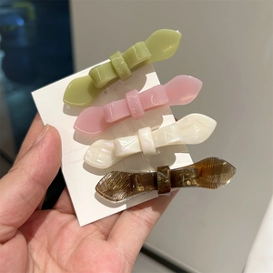 Women Sweet Acetate Bow Hair Clip Minimalist Double Layer 3D Hairpin Niche Korean Ins Style Side Clip Hair Accessories