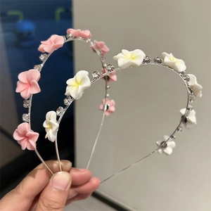 Serre-tête minimaliste orné de fleurs de tournesol et de strass brillants pour femme