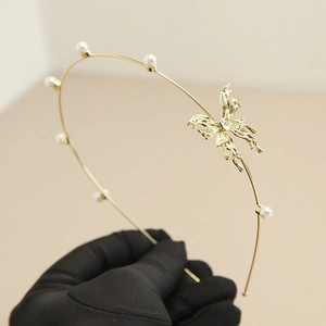Vintage Barok Vlinder Haarklem Met Imitatieparels Strass Elegante Legering Haarband Voor Vrouwen Bruiloft Feest Sieraden