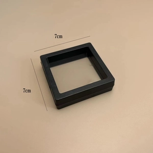 7x7cm black square floating display box for jewelry with transparent PE film