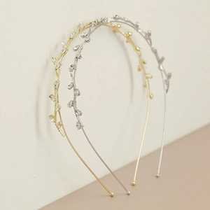 Vintage French Fairy Rhinestone Headband Elegant Alloy Vine Branch Hair Band Light Luxury Forest Style Wedding Hair Accessory