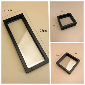 Three sizes of black PE film floating jewelry display boxes for medals and storage