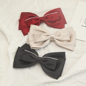 Elegante Große Satin Schleife Haarklammer Mit Strass Akzenten Koreanischer Stil Federclip Hinterkopf Haarschmuck Für Damen