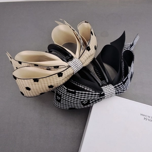Elegant Bow Banana Clip For Women With Rhinestones Floral Checkered Print Satin Hair Claw Professional Hair Styling Accessory