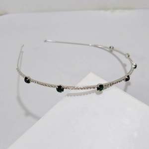 Eleganter Smaragdgrüner Strass Metall Haarreif Für Damen Vintage Funkelndes Diamant Haarband Einfacher Mode Haarschmuck