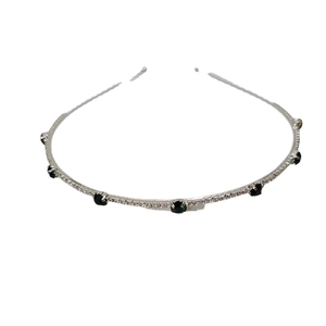 Funkelndes smaragdgrünes Kristall und Silber Strass dünnes Stirnband Haarschmuck