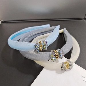 Serre-tête Élégant en Maille pour Femmes Avec Décoration en Strass Chaîne en Métal Accessoires de Coiffure Doux et Simples
