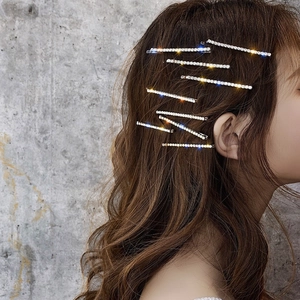 Minimalist Alloy Rhinestone Bobby Pin Slender Shiny Hair Clip For Women Daily Party Elegant Fashion Hair Accessories